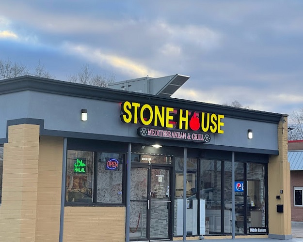 Stone House Mediterranean & Grill storefront in Madison Heights